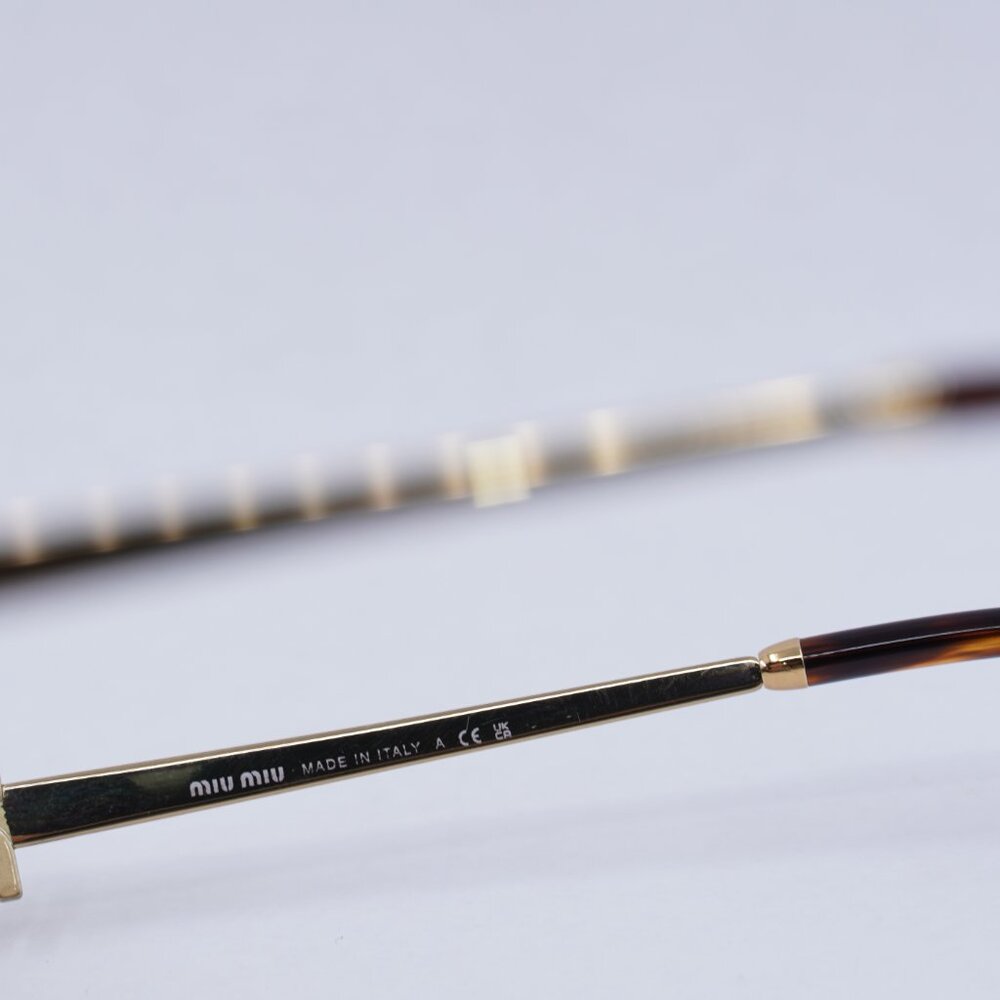 🕶️ New Miu Miu MU54ZS 7OE09Z Sunglasses - Brass Gold Frame, Dark Brown Lenses - Picture 8 of 12